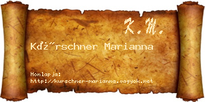 Kürschner Marianna névjegykártya